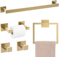 TQKAG Brushed Gold Bathroom Hardware Accessories Set 5 Pieces, Double Post by TQKAG