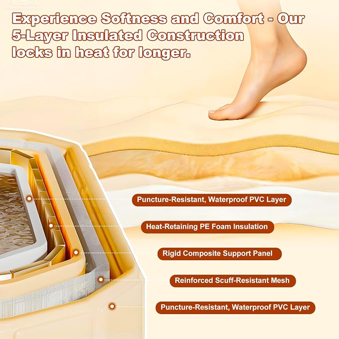 Portable Bathtub for Adult 47" Large Collapsible Cold Plunge Bathtub Foldable - Image 5