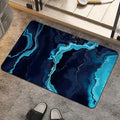 Bath Mat Rug, Deep Blue Gold marbleNon Slip Quick Dry Super Absorbent Thin by ZHUZHISHAN