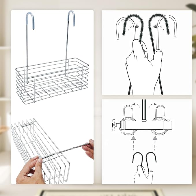 11.02" Shower Caddies, Hanging Shower Rack Bathroom Storage Rack, 304 Stainless - Image 3