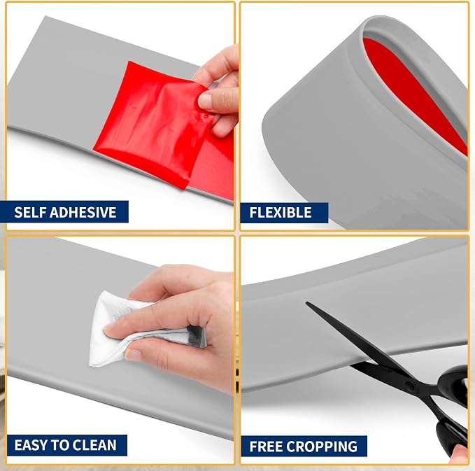 Flexible Baseboard Molding Trim 6 Inch Self-Adhesive Vinyl Wall Base Peel and - Image 3