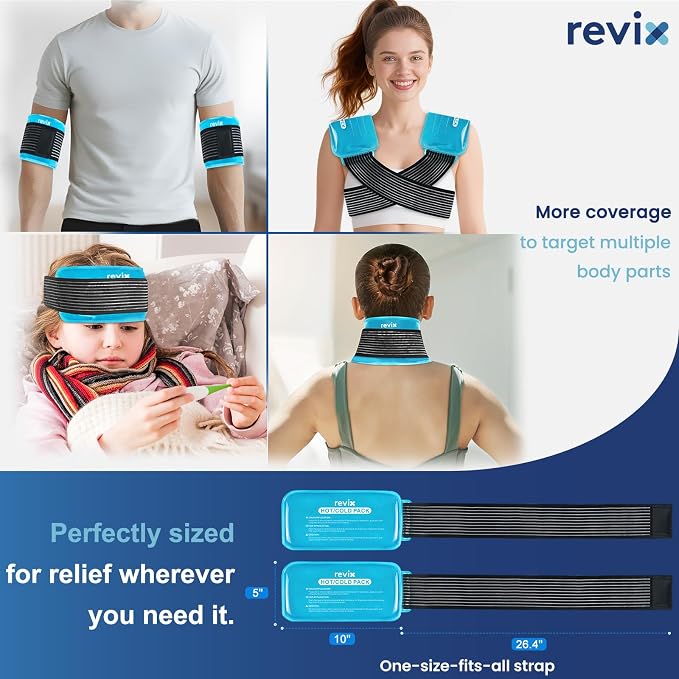 REVIX Ice Packs for Injuries Reusable, 2 Packs Hot & Cold Gel Ice Packs - Image 6