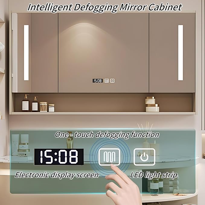 60IN Floating Bathroom Vanity, Wall Mounted Wood Sink Cabinet - Image 3