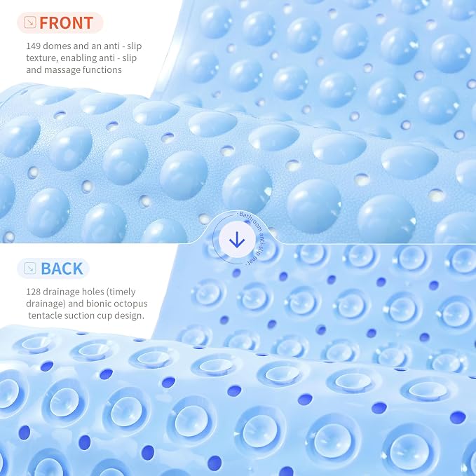 Anti-Slip Bathtub Shower mat, 27.5×14.5（Approximately 70×37cm） inch Soft - Image 2