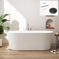 FerdY Santorini 67" Acrylic Freestanding Tub, Gracefully Shaped Contemporary by FerdY