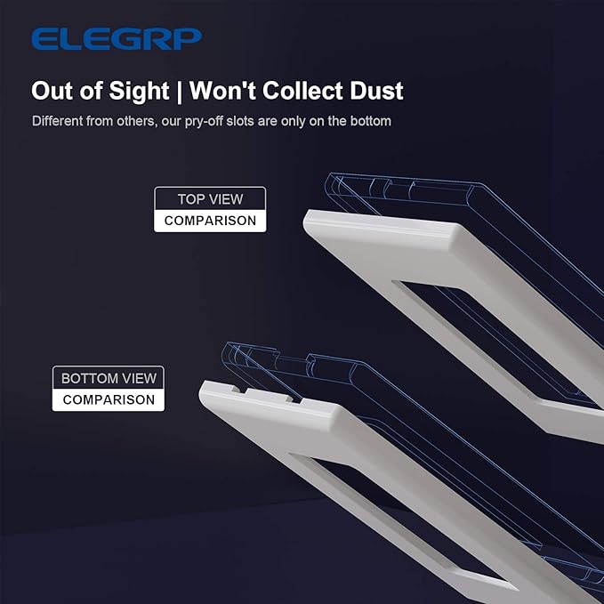 ELEGRP 1-Gang Screwless Decorator Wall Plates, Standard Size Unbreakable - Image 3