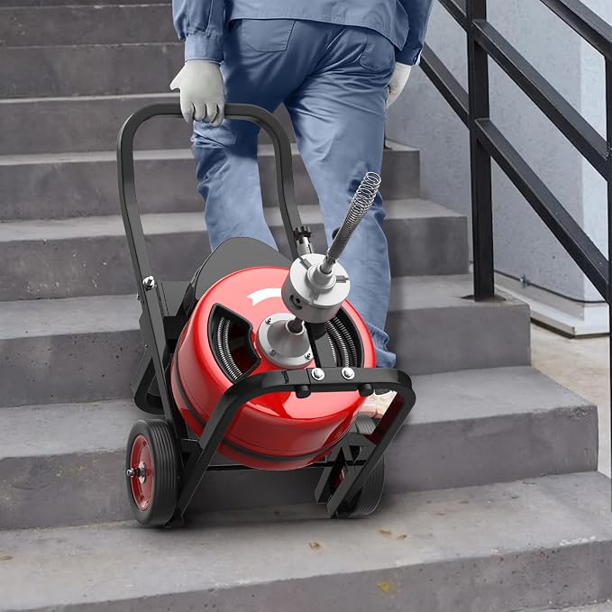 Electric Drain Cleaning Machine 100Ft 3/4 Inch, 750W Auto Feed Portable Sewer - Image 7