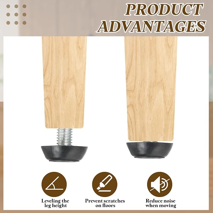 PATIKIL 10 Pcs M8 x 10mm Thread Adjustable Furniture Levelers, Furniture Feet - Image 4