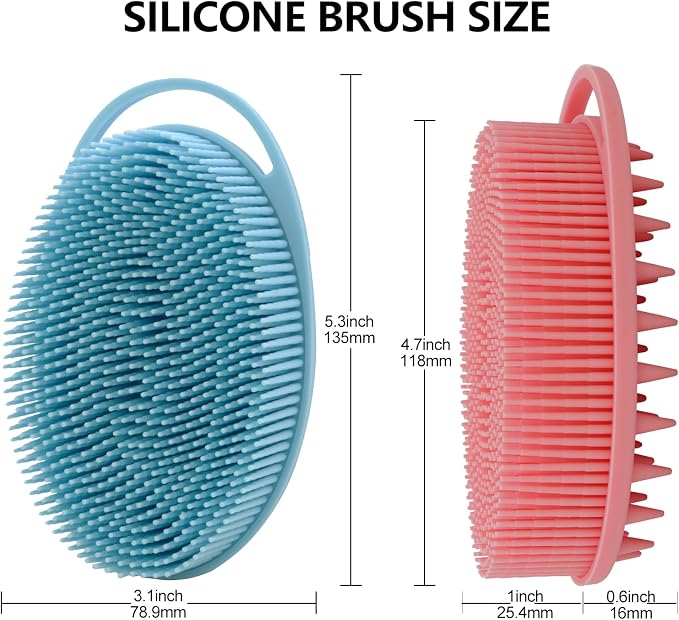 2 Pack Silicone Body Scrubber, Loofah Double-Sided Body Brush, Shower Scrubber - Image 4