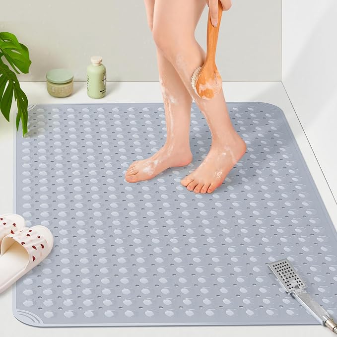 Yolife Extra Large TPE Shower Mat, 47.2" L x 31.5" W Anti Slip Bath Mat by yolife