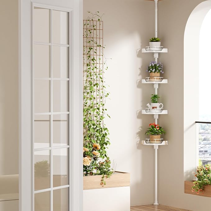 360° Rotating Corner Shower Caddy Tension Pole Organizer - Image 9