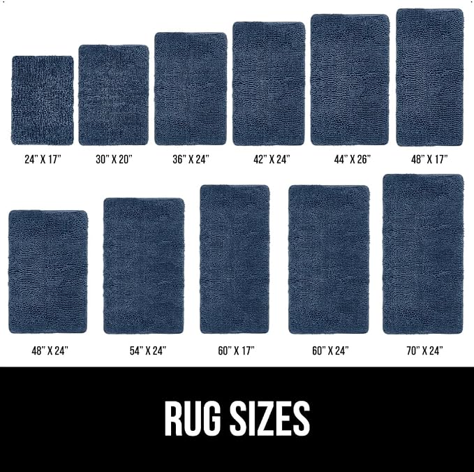 GORILLA GRIP Bath Rug Mat 54x24, Soft Absorbent Chenille, Quick Dry Microfiber - Image 6