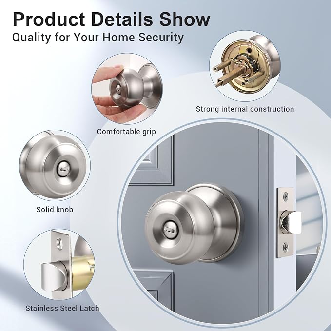 KNOBWELL 5 Pack Privacy Door Knob - Image 5