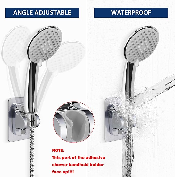 NearMoon Self Adhesive Shower Head Holder-Adjustable Handheld Shower Holder NO - Image 2
