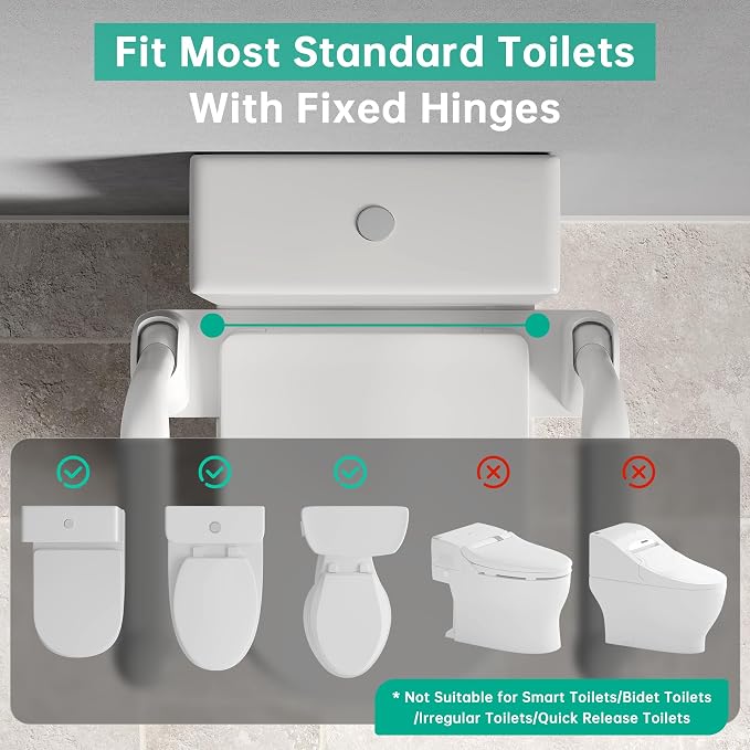 Toilet Safety Rails for Seniors, Super Heavy Duty Handicap Toilet Rails - Image 4