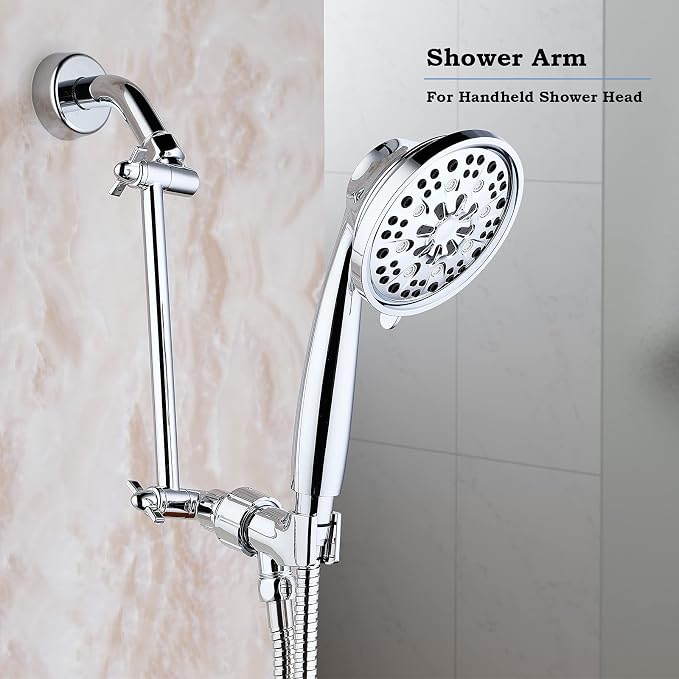 Chrome Shower Head Extension, 10 Inch Solid Brass Shower Extension Arm - Image 6