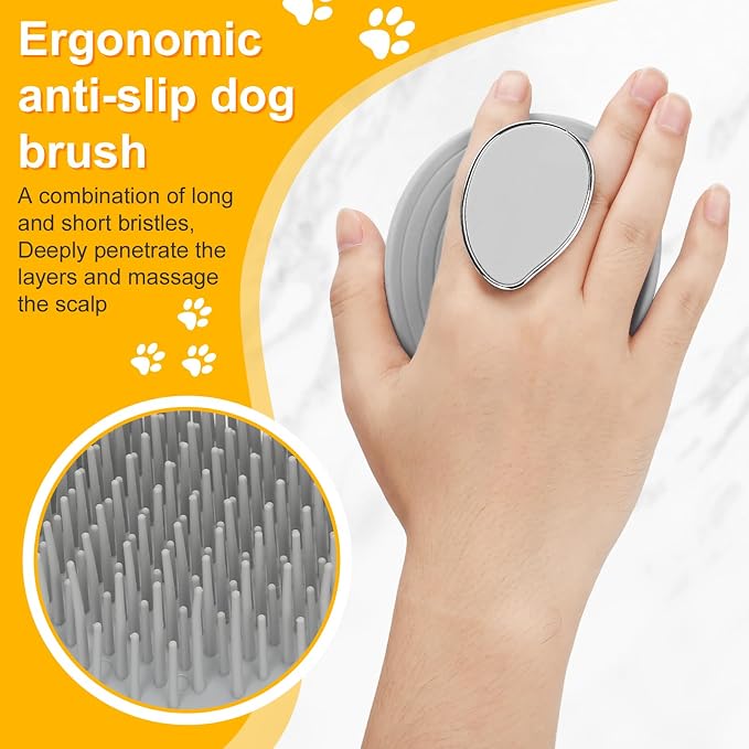 4Pcs Dog Bath Brush Set Non-Slip Shampoo Brush Anti-Slip Adjustable Massage - Image 2