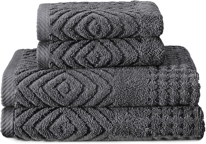 Texere 100% Organic Cotton Diamond Jacquard 700 GSM Luxury Bath Towel Sets by TexereSilk