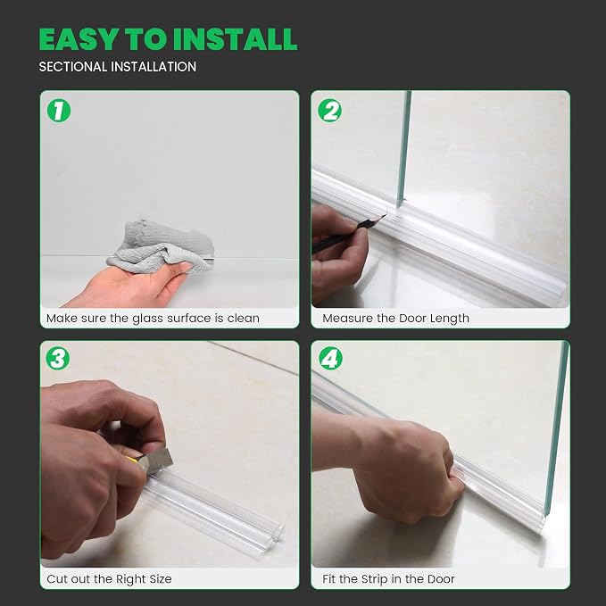 Bathroom Shower Door Seal Strip, PVC Transparent Shower Door Seal Strip - Image 6