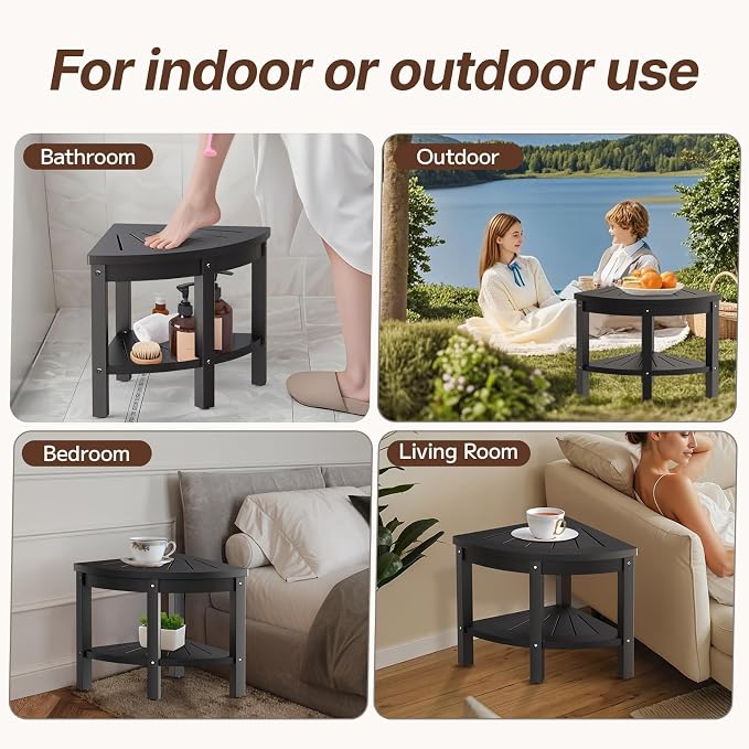 Shower Stool for Inside Shower, Corner Shower Stool, Shower Bench Seat - Image 9