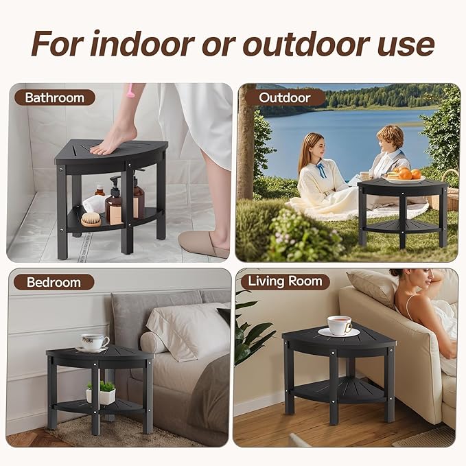 Shower Stool for Inside Shower, Corner Shower Stool, Shower Bench Seat - Image 4