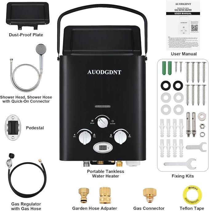 Portable Water Heater Propane Tankless, 6L 1.58GPM Outdoor Instant Gas Water - Image 6
