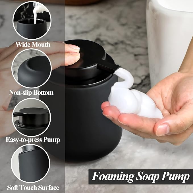 BosilunLife Foam Hand Soap Dispenser - 12 oz Bathroom Lotion Hand Pump - Image 3