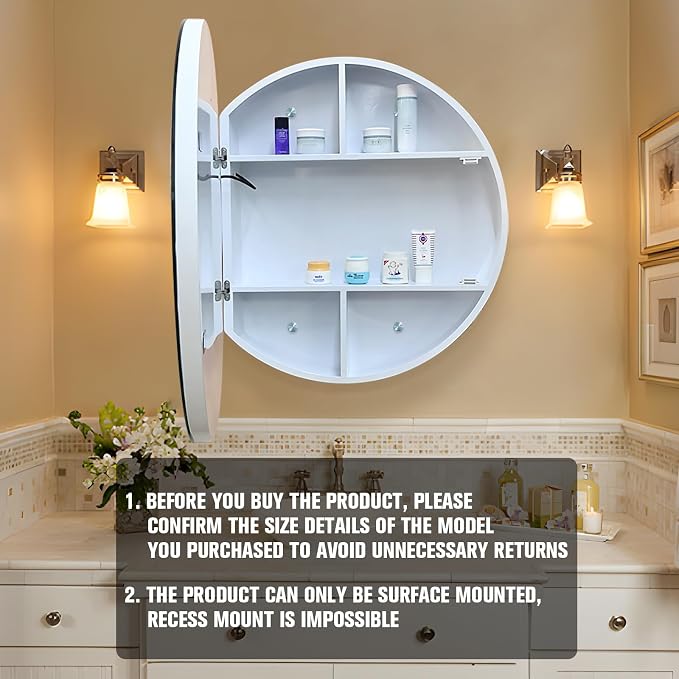 26inch Round Medicine Cabinet - Image 5