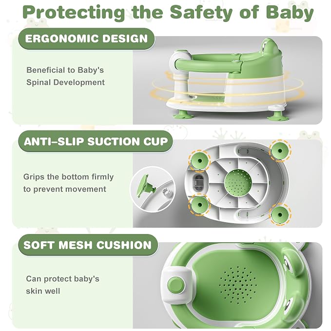 Baby Bath Seat for Babies 6 Months & up Non-Slip Toddler Bath Seats for Sitting - Image 5