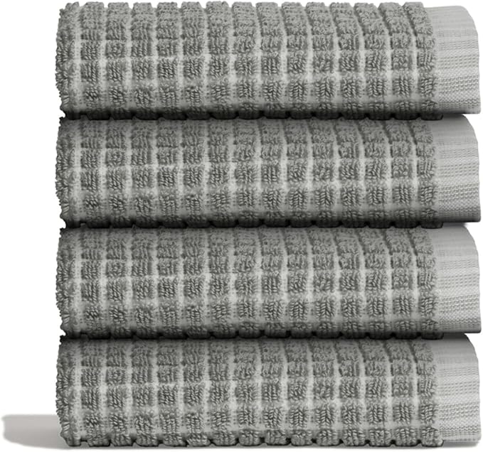 ONSEN Terry Cotton Waffle Face Towel Set – 4 Pack Luxury Cotton Face Towels by ONSEN