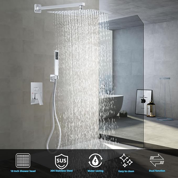 Bathroom Shower Faucet Set，10 Inch Rain Shower Head - Image 3