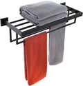 KOKOSIRI Matte Black Towel Rack 24'' Bathroom Towel Shelf by KOKOSIRI