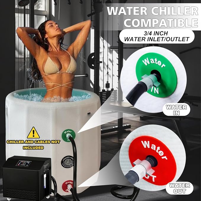 Lumizone Inflatable Cold Plunge Tub 118 Gallons Capacity Ice Bath Portable Ice - Image 3