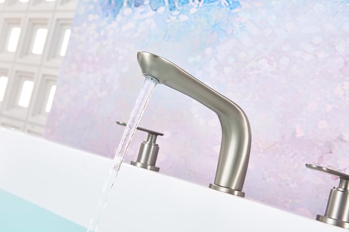 SITGES Classic Bathtub Faucet, 2-Handle Brushed Nickel Tub Filler, 3-Hole - Image 5