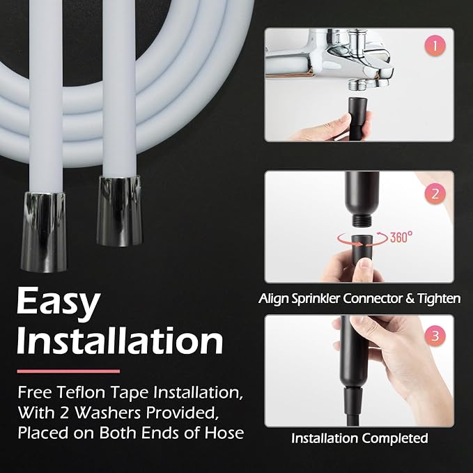 Shower Hose, Ultra-Soft Silicone Shower Hose Replacement丨Fluorescent Blue Glow - Image 6