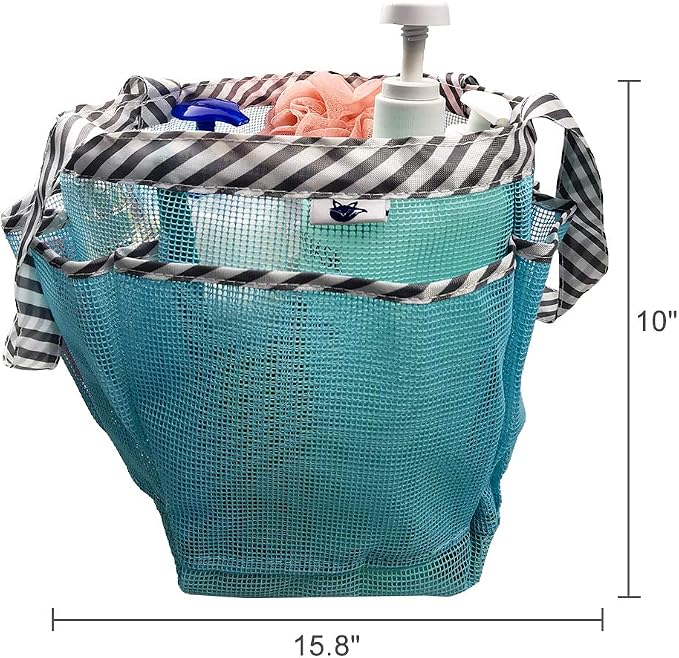 SPINFOX 2 Pack Mesh Shower Caddy, Quick Dry Shower Tote Bag Hanging Toiletry - Image 3