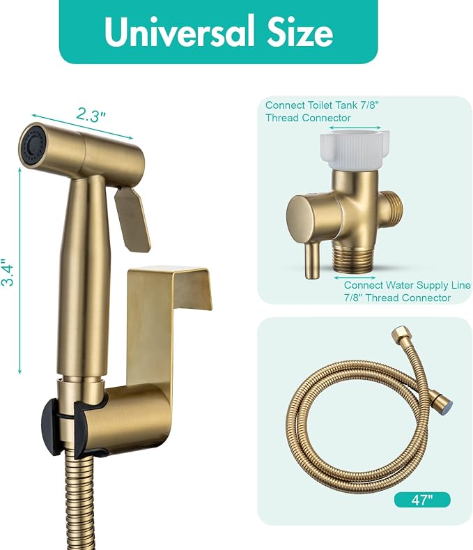 BARROCK Handheld Bidet Sprayer for Toilet, 2 Pack Bidets Faucet for Existing - Image 8