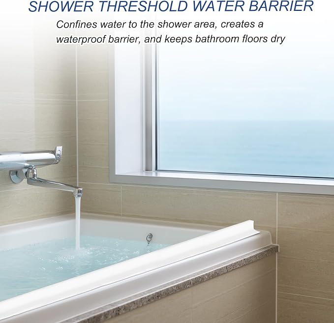 PATIKIL 2" Collapsible Shower Threshold Water Barrier, 78 Inch Self Adhesive - Image 6