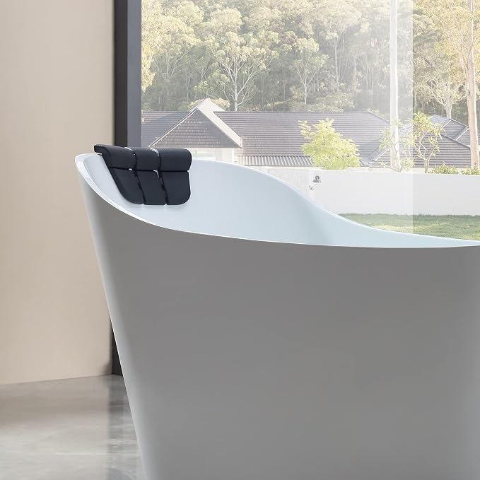 Empava 67 in. Acrylic Freestanding Bath Tub Hydromassage Gracefully Oval Shaped - Image 5
