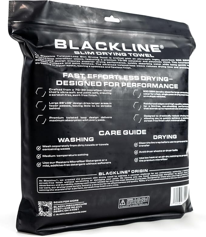 Blackline 24"x36" Slim Twisted-Loop Drying Towel, Streak Free, Lint Free - Image 7