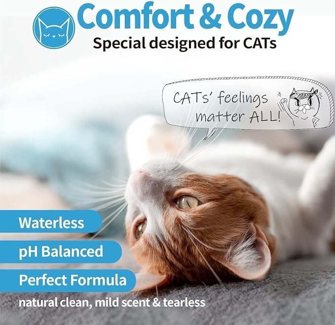 Mooncat Waterless Cat Shampoo+Cat Brush, Licking Safe Dry Shampoo - Image 4