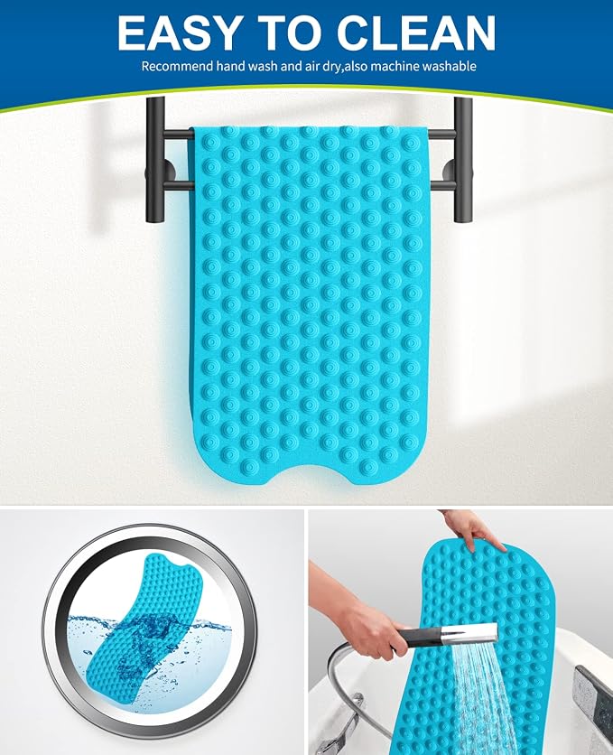 Bligli Bathtub Mat Non-Slip Without Suction Cups, 39x16inch Extra Long Bath Mats - Image 7