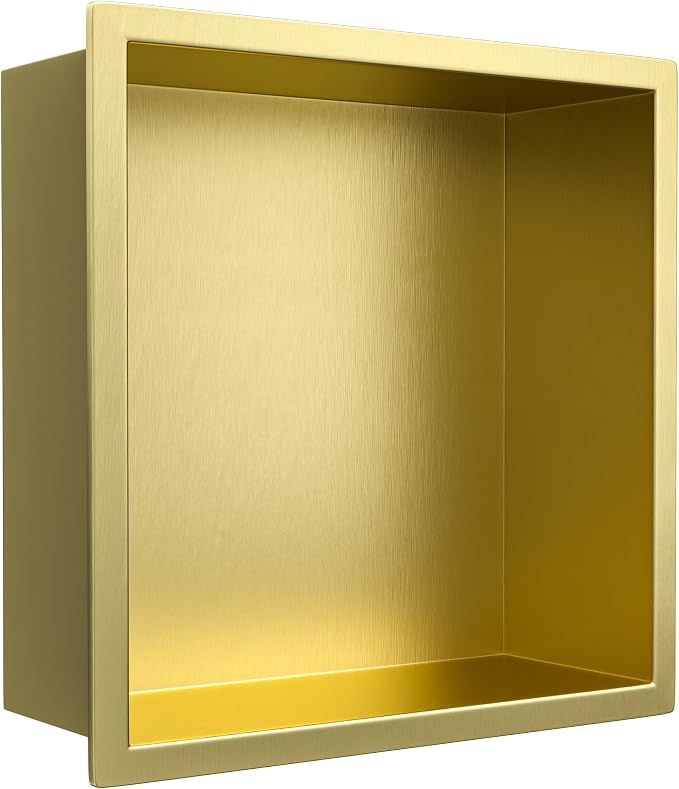 Stainless Steel Shower Niche 12" X 12" Gold No Tile Needed Niche Shower - Image 6