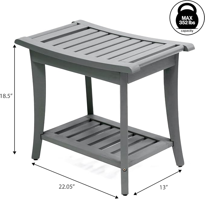 JONATHAN Y STL1001G Tucker 22.1" Traditional Classic Slatted Solid Acacia Wood - Image 3