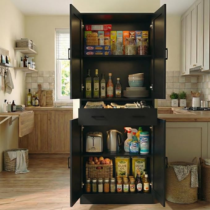 71" Tall Kitchen Pantry Cabinet, Freestanding Storage Cabinet - Image 4