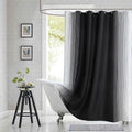 Black Shower Curtain 78 Inches Long, Modern Black and White Gradient Vertical by BESTRIPES