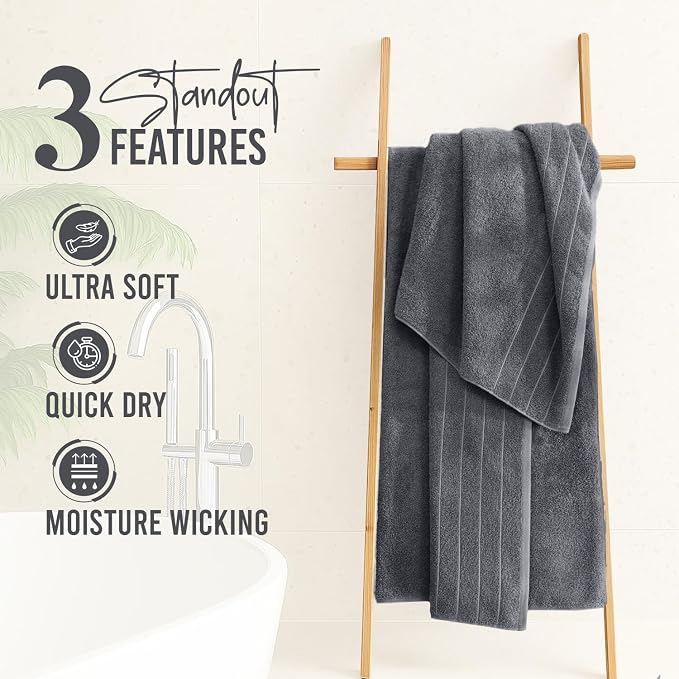 DAN River Extra Large Bath Towels Set of 4, 30 x 60 Inches - Image 2