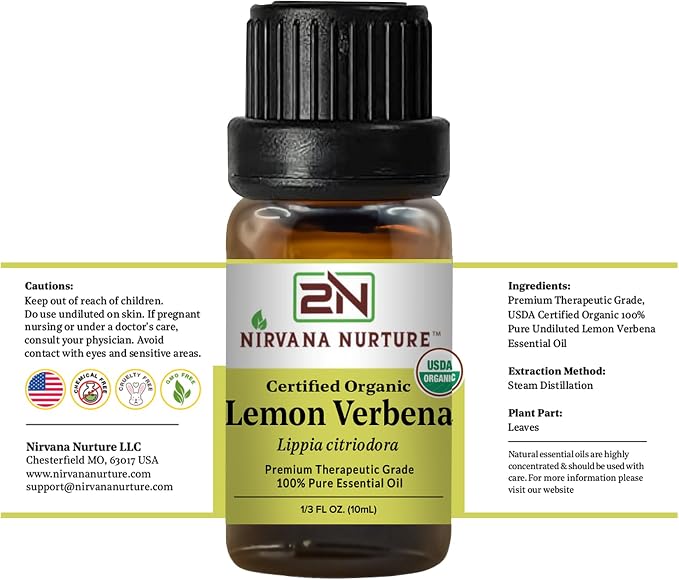 Lemon Verbena Essential Oil USDA Certified Organic, 100% Pure Natural Premium - Image 8
