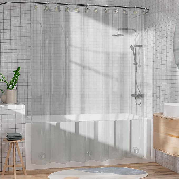 AmazerBath Shower Curtain Liner, 100% EVA Silky Soft Clear Heavy Duty Shower - Image 8