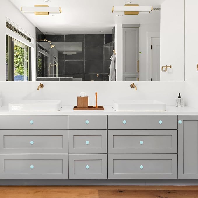 Ravinte 15 Pack Drawer Pulls 1-1/4 Inch Green Kitchen Cabinet Knobs Solid Round - Image 8